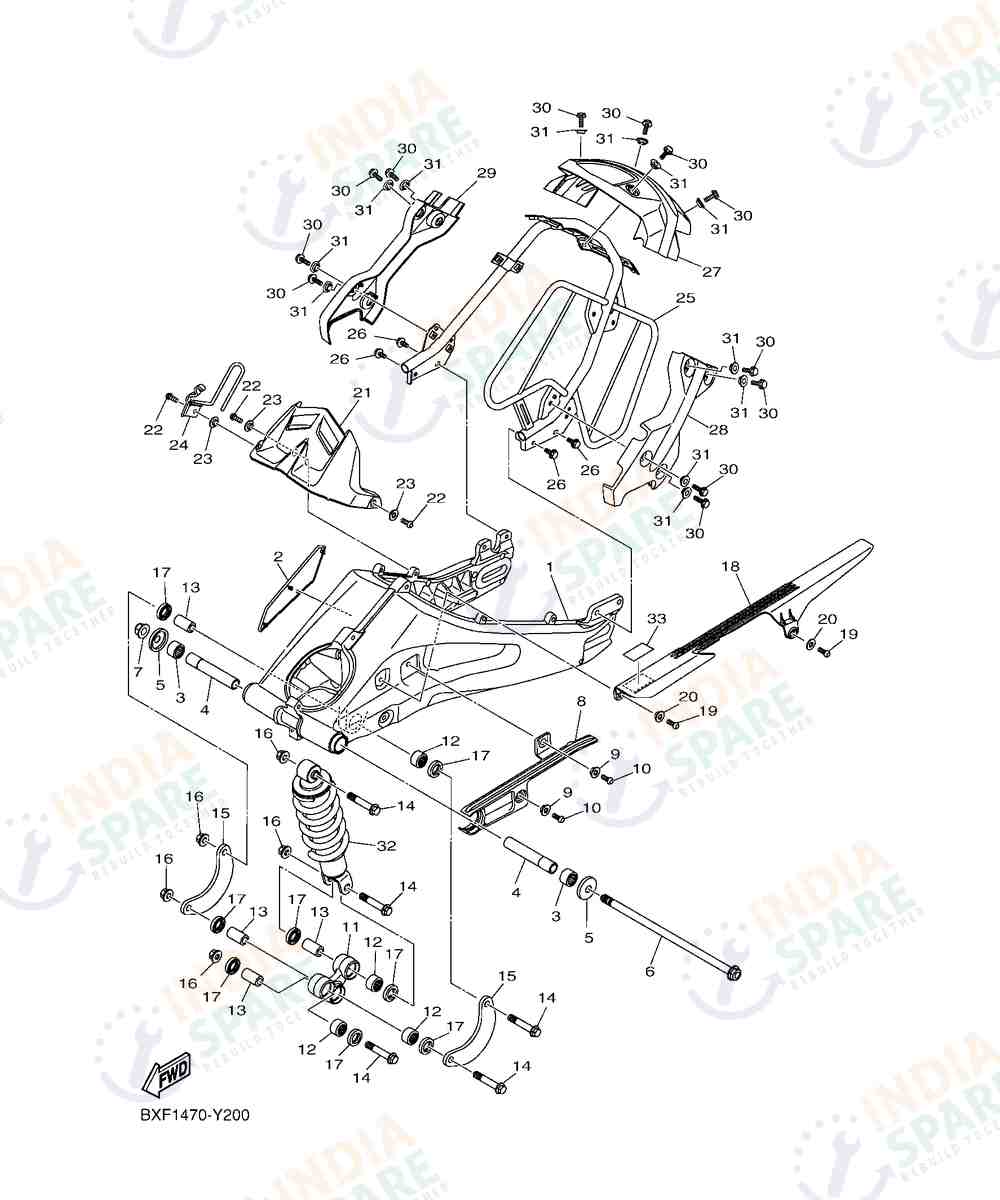 YAMAHA DM4B R15 V4 Series REAR ARM & SUSPENSION
